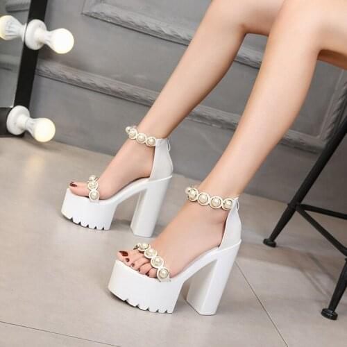Square Heel Sandals Black Women Summer Shoes Sexy Rivets Ladies High Heels Shoes For Party Soft Leather Drop Shipping