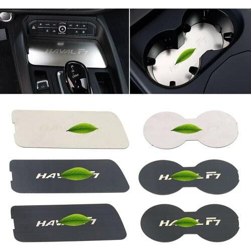 For Haval F7 F7X 2018-2021 Gear Shift Panel Water Cup Holder Stainless Steel Pad Center Console Storage Box Mat