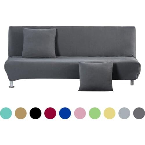 Elastic Stretch Folding Armless Sofa Bed Cover All-inclusive Tight Wrap Solid Soft Couch Protetor Case Sofa Towel
