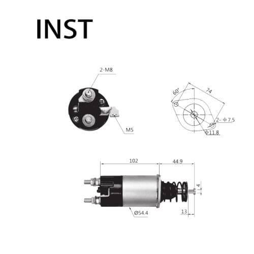 ELECTROMAGNETIC SWTICH SOLENOID FOR 24V 4.5KW 23308-Z9013 1350-164-O1X9 2729