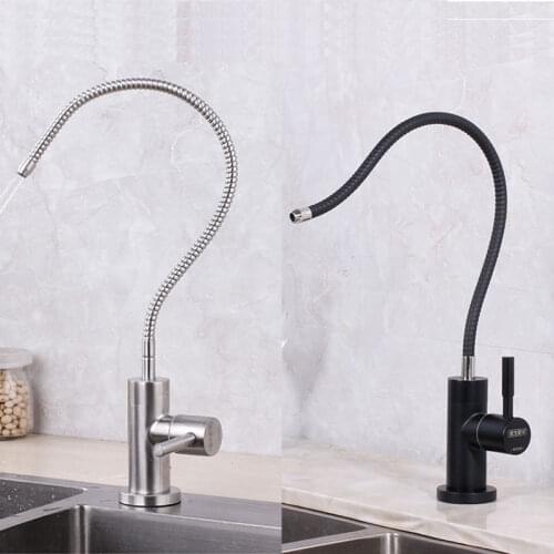 Flexible folding kitchen pure drinking water filter tap water filter black faucet
