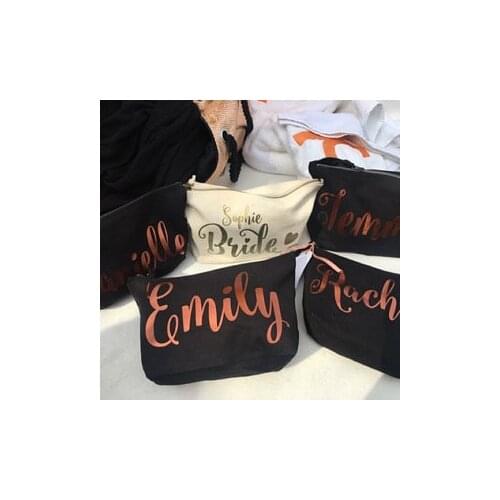Personalize names maid of honor makeup pouches bridesmaid wedding Gift Make Up Cosmetic Bags Unique Gift for Bridal Party gifts