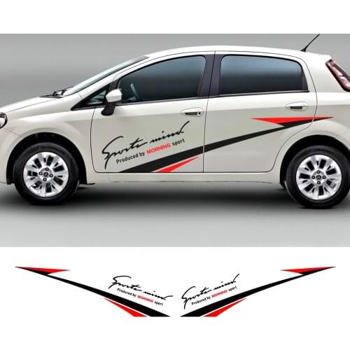 2PCS Sport Styling Auto Body Decoration Vinyl Film Decal Sticker For Kia Picanto Morning Car Door Side Trim Stickers Accessories