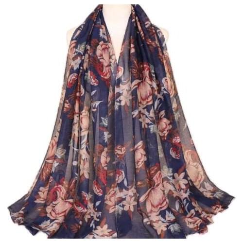 Laven Ladies printe floral viscose scarf shawls muslim hijab flower wraps headband autumn scarves/scarf 180*85cm