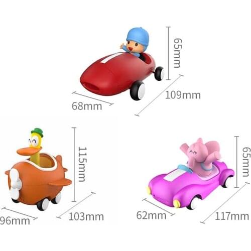 Little P Youyou Childrens Toy Car Pocoyo Inertial Pull Back Car Sound and Light Alibato Pocoyo Peripheral Birthday Gift Toy Car