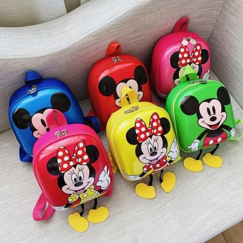 Disney Mickey Mouse Children School Bag Kindergarten Boy Baby New Eggshell Backpack 3-8 Years Old Baby Cute Girl Backpack