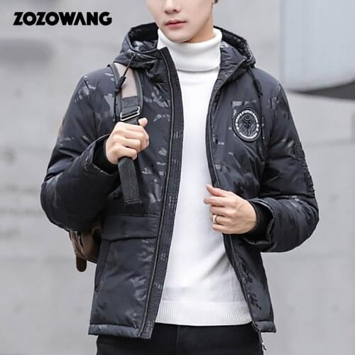 ZOZOWANG 2020 Winter Jacket Men Couples Thick Coats 90% Duck Down Camouflage Hooded Cotton-Padded Solid Outwear DOWN PARKA