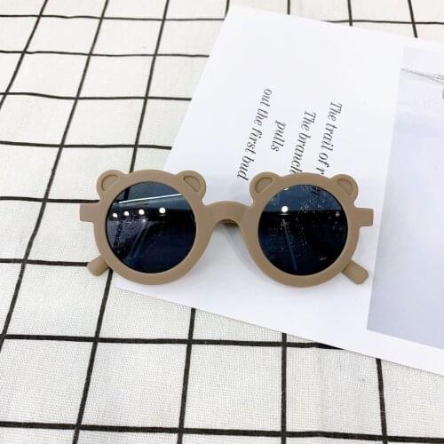 New Cartoon Lovely Kids Sunglasses Bear Shape Frame Girls Children Sun Glasses Round Street Beat Baby Boy Eyeglasses Cute Shades