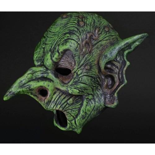 New Foam Witch Mask Green Goblin Cosplay Costume Green Elf Scary Witch Mask Halloween Carnival Festival Party Mask Party Props
