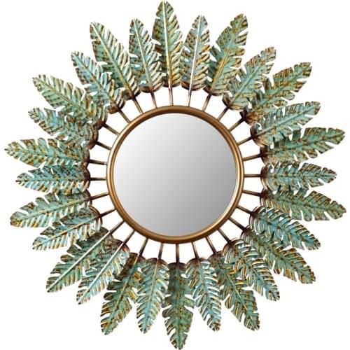 Simple creative restaurant decoration wall hanging decorative mirror stereo wrought iron background wall decoration WF1019
