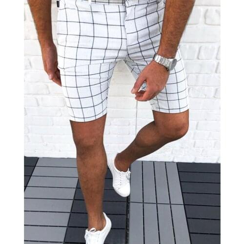 Newest Mens Summer Casual Shorts Black Plaid Striped Cotton Pants Fashion Male Bermuda Beach Men Trousers Business Clothing