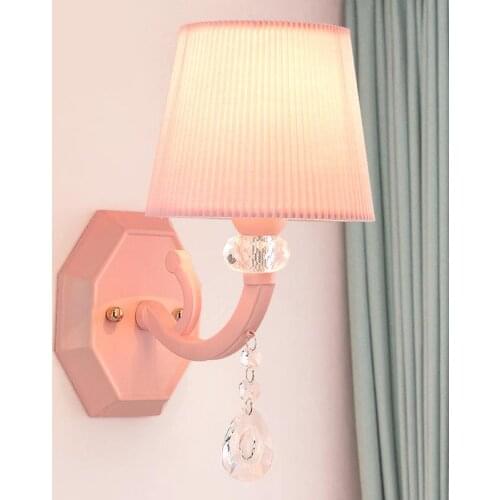 Wedding room modern Led wall lamp pink Children lamp warmly mirror led wall sconce bedroom living room Wall Lights porch light