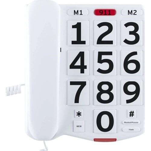 Telefono Amplified Single Line Corded Desk Telephone with Large Easy to Read Buttons and Extra Loud Ringer Hone Phone