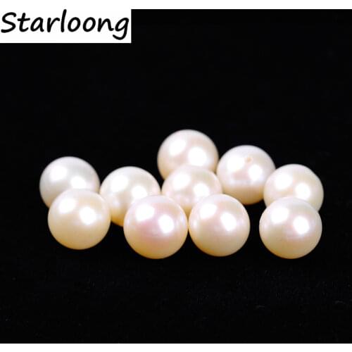 1pc/lot AAA high quality 8mm round white natural fresh water pearl beads hlaf drilled DIY jewelry making for necklace & bracelet