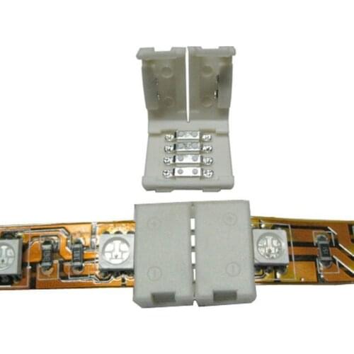 Free shipping 10/20/50/100 pcs 4-PIN RGB Connector free welding for 3528 5050 RGB LED Strip light Solderless buckle connector