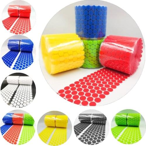 15MM Multicolor Dots Self Adhesive Fastener Tape Adhesive Strong Glue Magic Sticker Round Coins Hook Loop 1000Pairs