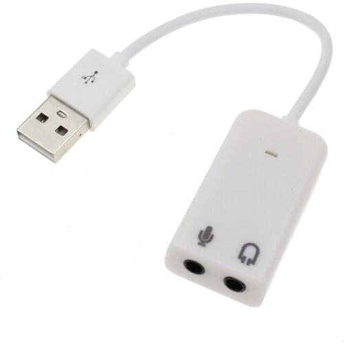 20cm 7.1 Channel USB 2.0 External Sound Card w/3.5mm Headphone and Microphone Jack Interface,Stereo Mic Audio Adapter Converter