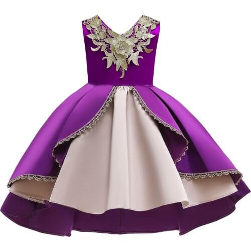 2020 Baby Girls Dress Embroider Kids Dresses For Girl Elegant Princess Dress Brthday Party Children Clothing 2 3 4 5 8 10 Years