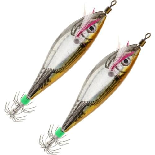 2x Prawn Shrimp Lure Octopus Squid Jig Hook Saltwater Fishing Lures