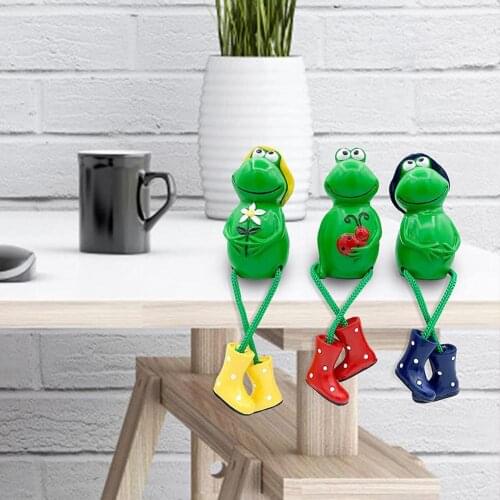 3Pcs Garden Frog Statue with Dangling Legs Statue Outdoor Garden Decorative Frog Art Animal Sculpture for Home Desk Garden Decor