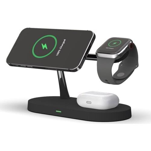 3 in 1 15W Fast Wireless Magnetic Charger Night Light Stand Suitable For Magsafe Phone Iphone 12 11 Pro Max Airpods Apple Watch