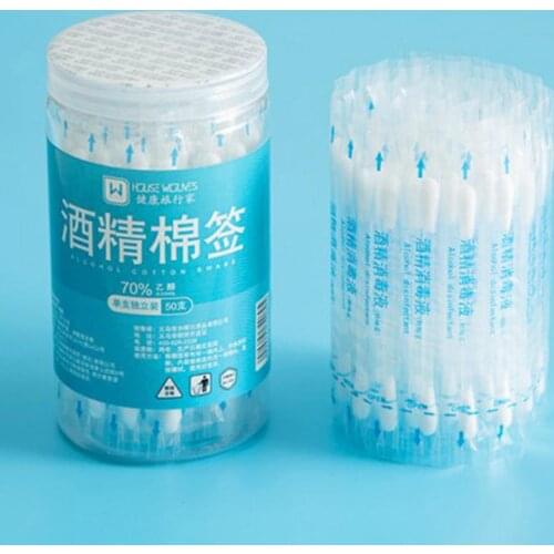50Pcs Disposable Double Heads Alcohol Cotton Swabs Sticks Cleaning Tools