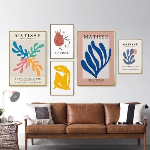 Abstract Art Cutout Print Henri Matisse Female Body Leaf Poster Exhibition Painting Canvas For Living Room Wall Decor Picture