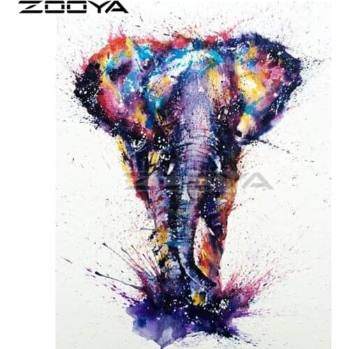 ZOOYA 5D DIY Diamond Embroidery Colorful Elephants Diamond Painting Cross Stitch Full Square Rhinestone Mosaic Decoration BK276