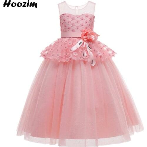 Princess White Appliue Ruffle Tulle Elegant Pageant And Soiree Dress Girls 4 To 12 Years Formal Prom And Wedding Party Dresses