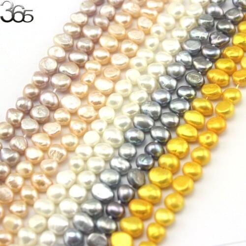 Free Shipping 10 Strands/Lot 7-8mm Wholesale White Pink Black Natural Freshwater Loose Potato Pearl Jewelry DIY Beads 15"