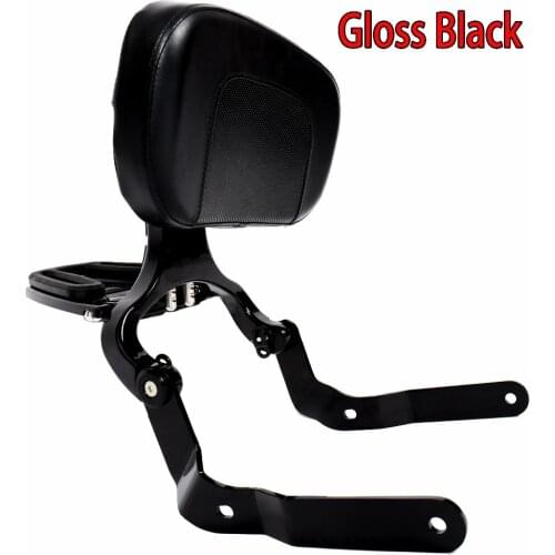 Gloss Black Fixed Mount&Driver Passenger Black Backrest For Harley 2015-2017 Street 750 Models