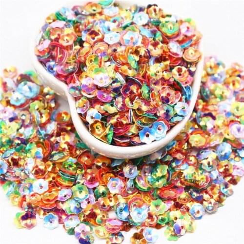 6mm Plum Blossom 3D Cup Flower Sequins Sewing Craft Colorful Loose Sequins for NailArt Scrapbook Decoration Makeup Confetti
