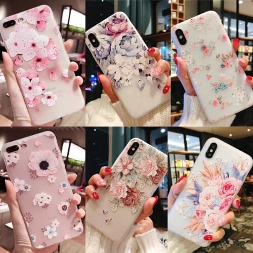 Case For iPhone 11 12 Pro X Xr Xs Max 5 6 7 8 Plus Phone Case Silicone Soft TPU Cover For iPhone 12 Mini Cases Cute Flower