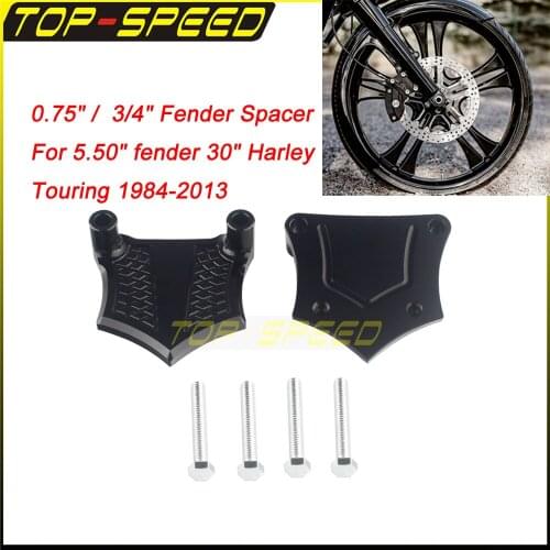 Motorcycle 1.25" / 1-1/4" Black Fender Spacer For 5.50" fender 21" Harley Touring 1984-2013 Front Spacer Mudguard Bracket