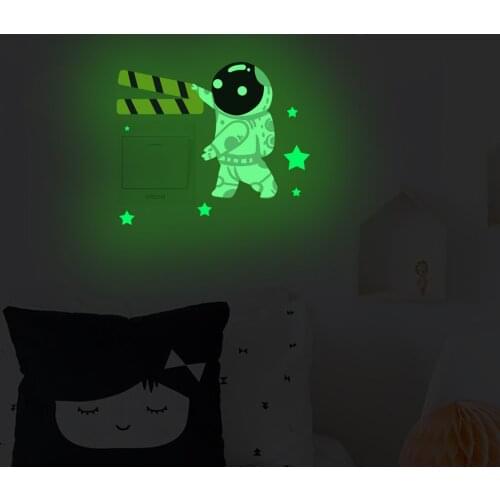 Home decoration wall decoration stickernew luminous star astronaut decoration wall sticker childrens room bedroom switch