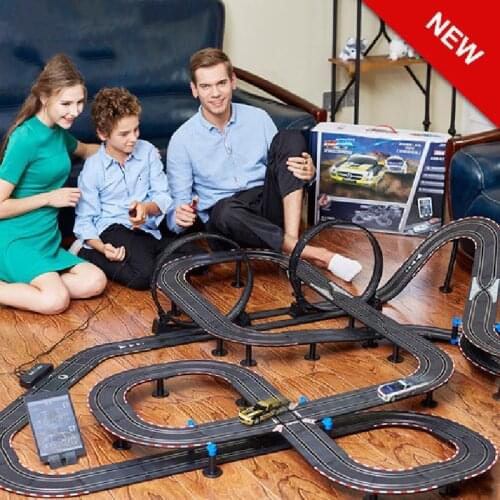 Electric Double Remote Control Racing Track Toys Professional Tour Electric Railway Slot Racing Children Toy Car Model Track Toy