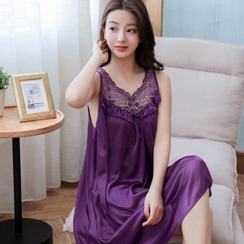 Blue Women Bath Brides Nightwear Bridesmaid Elegant Nightgown Patchwork Lace Dress Nighties Purple Pink Night Ruffles Sleepwear