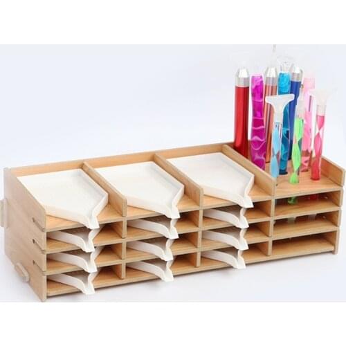 Diamond Painting Tools and Kits Drill Wood Tray Organizer, Stackable Tray Holder Tower for Tray for Diamond Painting Accessories