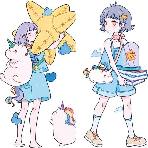 Happy Colourful Unicorn Girls Washi Tapes Bullet Journal Masking Tape Adhesive Tape DIY Scrapbooking Decoration Washi Stickers