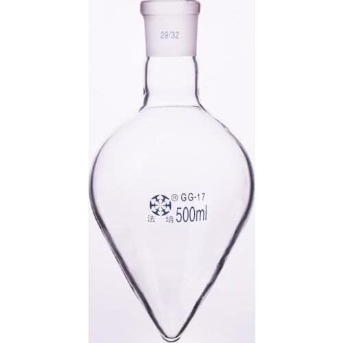 Pear-shaped flask,Capacity 500ml,Joint 29/32,Heart-shaped flasks,Coarse heart-shaped grinding bottles