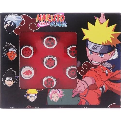 10Pcs Anime Cosplay Ring Akatsuki Itachi Ring Women Men Metal Finger Jewelry Narutos Accessories Cool Best Friend Child Gift