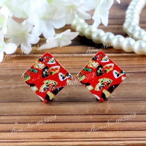 Square Shape High Quality Photo Wood Laser Cut Cabochon to make Rings, Earrings, Bobby pin,Necklaces, Bracelets