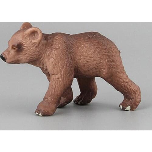 Mini Wild Life Bears Toys Children Kids Simulated Animal Action Figures Brown Bear Cute Toy Figures Home Decor Collection Lover