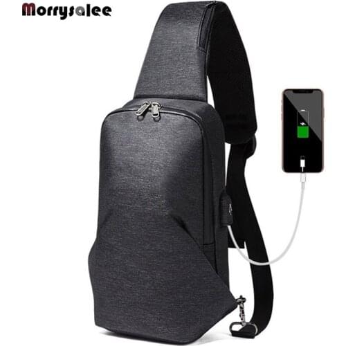 Multifunction Crossbody Bags Men USB Charging Chest Pack Short Trip Messengers Chest Bag Shoulder Bag Male