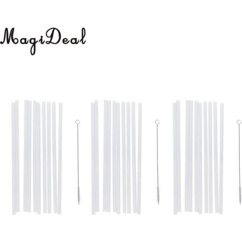 30pcs Reusable Hard Drinking Straws + 2pcs Cleaning Brush Wedding Birthday Home Party Decoration