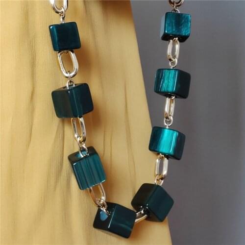 Fashion design square resin lump sugar shape shoulder chain bag strap