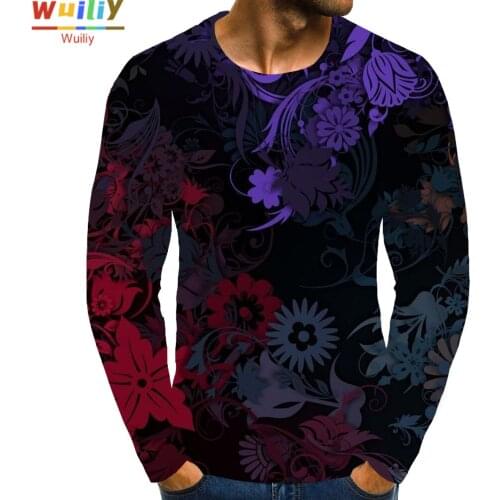 Mens Animals Long T Shirt 3D Print Long Sleeve Wolf Graphic Long Tees Pattern Tops Men/Women Tee