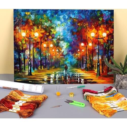 End Winter Pre-Printed 11CT Cross Stitch Set DIY Embroidery DMC Threads Handmade Craft Needlework Handiwork Package Design