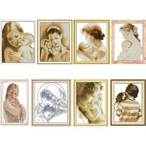 Stamped Cross Stitch Kits Deep Love of Mother and Son Patterns 11CT 14CT Printed Counted Thread Craft Embroidery Needlework Sets