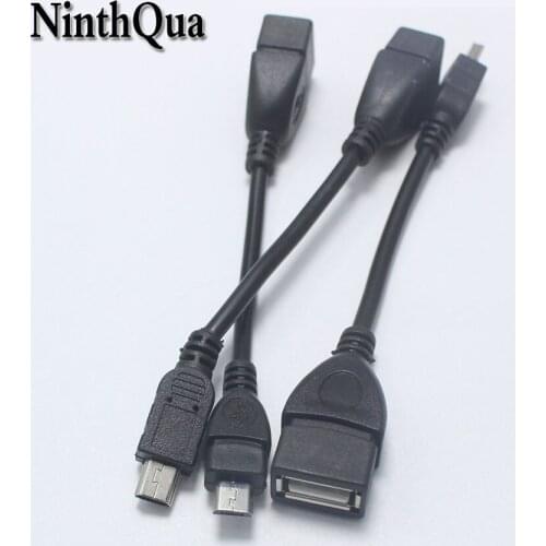 NinthQua 1pcs USB 2.0 Female Socket to Micro/Mini 5Pin USB Male Connector Converter OTG Adapter Cable for Smart Phone Wholesale